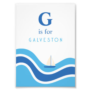 Galveston Texas Alphabet Kinderzimmer Dekoration F Fotodruck