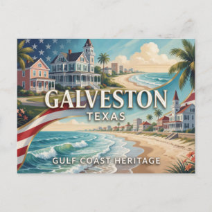 Galveston Texas Golfküste Reise Postkarte