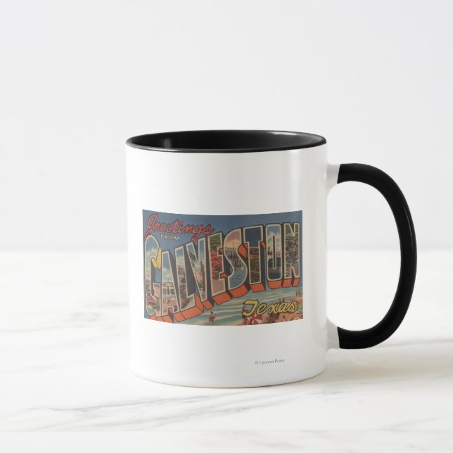 Galveston, Texas - Große Briefszenen Tasse (Rechts)