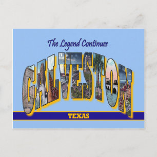 GALVESTON Texas Large Letter Postcard Postkarte