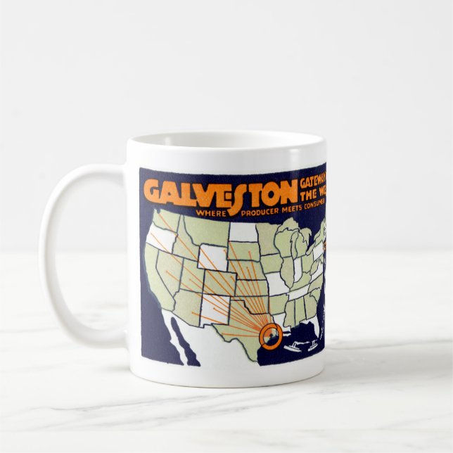 Galveston Texas Plakat 1920 Tasse (Links)