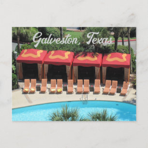Galveston, Texas - San Luis Hotel Sonnendeck Postk Postkarte