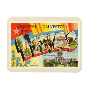 Galveston Texas TX alte Vintage Reise-Andenken Magnet