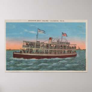 Galveston, TX - Blick auf das Galvez Poster