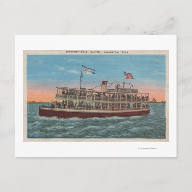 Galveston, TX - Blick auf das Galvez Postkarte (Vorderseite)