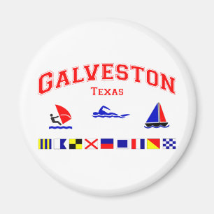 Galveston TX Signal-Flaggen Magnet