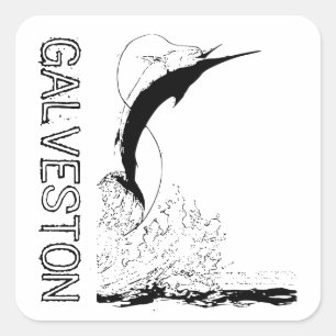 Galveston, TX Sportfish Quadratischer Aufkleber