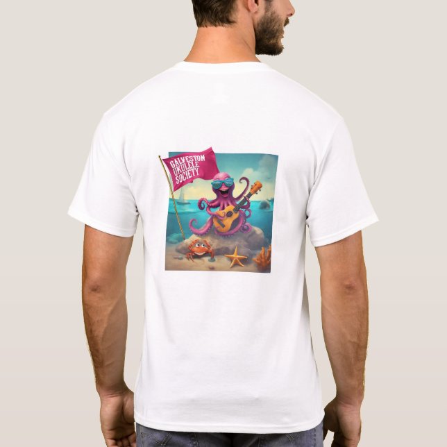 Galveston Ukulele Men's F&B Octopus T - Shirt (Rückseite)
