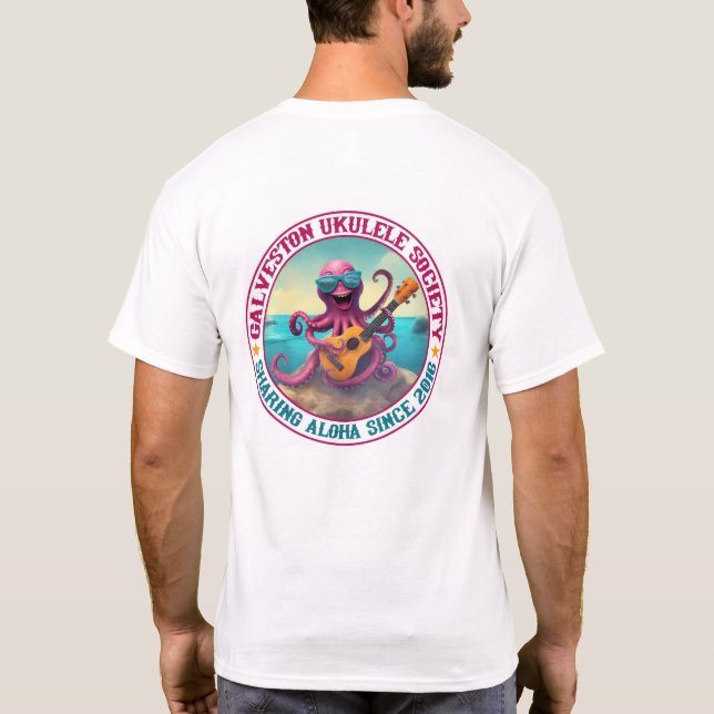Galveston Ukulele Men's T - Shirt Round Octopus Ba (Rückseite)