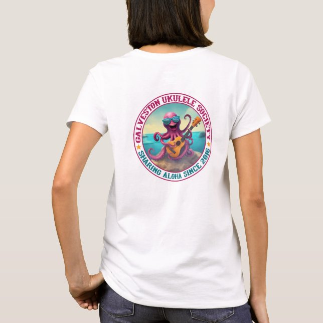 Galveston Ukulele Women's Octopus Round Back T-Shirt (Rückseite)