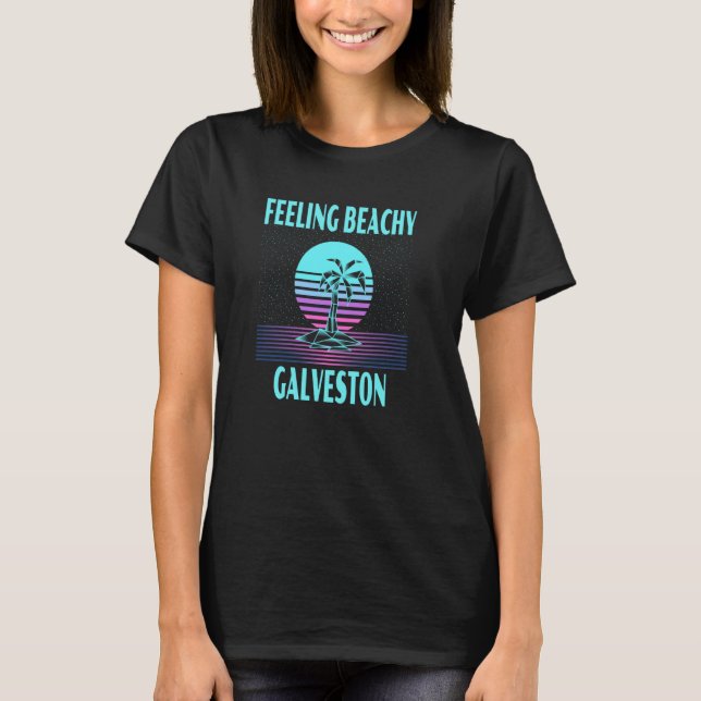Galveston Vacation Cool Palm Tree T-Shirt (Vorderseite)
