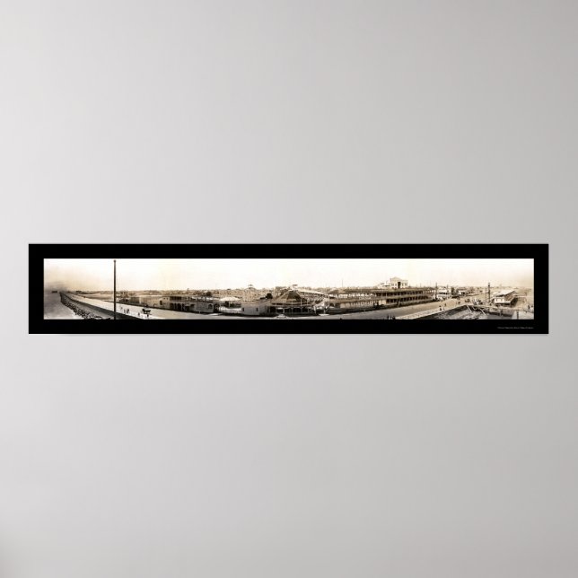 Galveston Waterfront Foto 1909 Poster (Vorne)