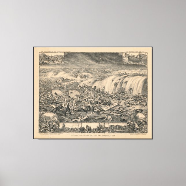 Galveston's Awful Calamity Golf Tidal Wave (1900) Leinwanddruck (Vorderseite)