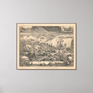 Galvestons schreckliche Unglück-Golf-Flutwelle Leinwanddruck