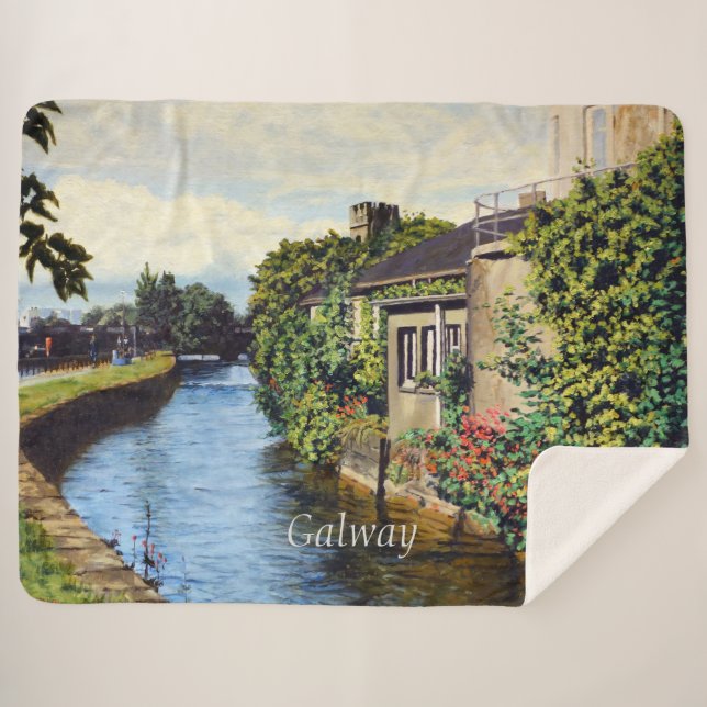 Galway City Ireland Landschaftlich Canal View Sherpadecke (Vorderseite (Horizontal))