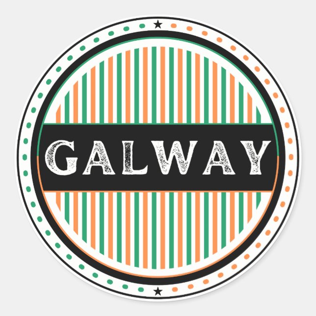 Galway City Pride Emblem – Irish Identity Runder Aufkleber (Vorderseite)