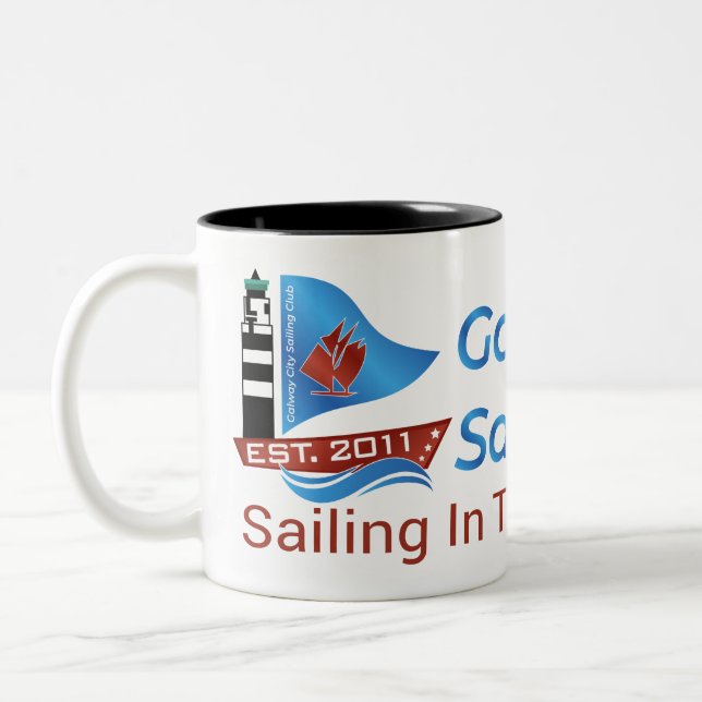 Galway City Sailing Club - Logo Solid Zweifarbige Tasse (Links)