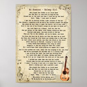 Galway Girl Song Lyrik Vintage MASI - Museo d'arte Poster