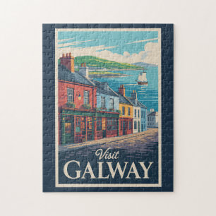 Galway Ireland Illustration Travel Art Vintag Puzzle