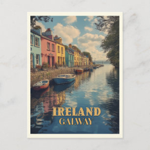 Galway Ireland Retro Irish Sehenswürdigkeit Postkarte