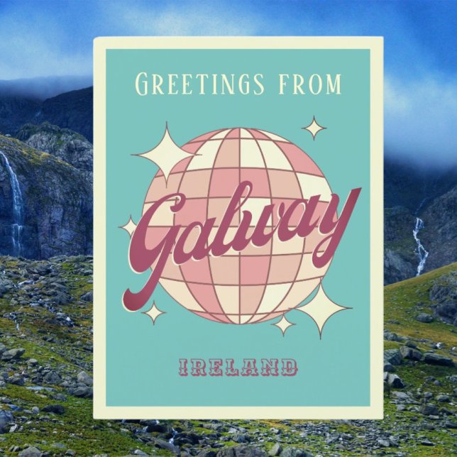 Galway Ireland Retro Vintage Postkarte (Von Creator hochgeladen)