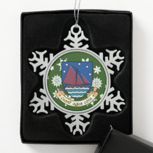 Galway Ireland Wappen Irish Schneeflocken Zinn-Ornament