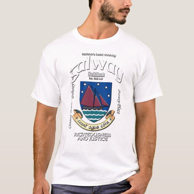 Galway Ireland Wappen T - Shirt (Vorderseite)