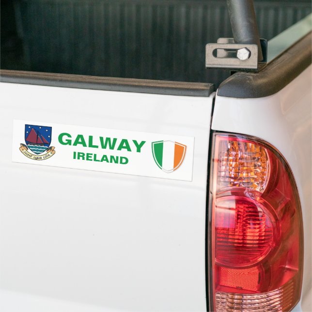Galway Ireland Wappen und Irish Flag Autoaufkleber (Auf Lkw)