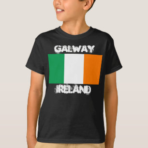 Galway, Irland mit irischer Flagge Boys T-Shirt