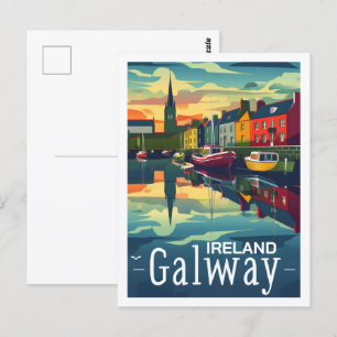 Galway Irland Vintage Berühmter Reiseort Postkarte