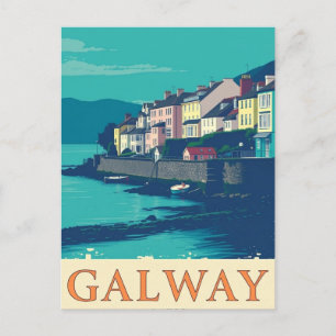Galway Irland Vintage Berühmter Reiseort Postkarte
