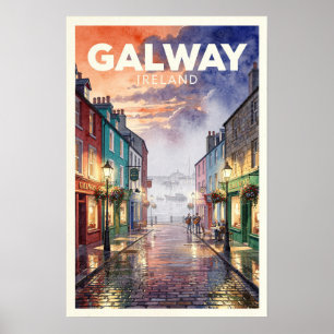 Galway Irland Vintage-Reise Poster
