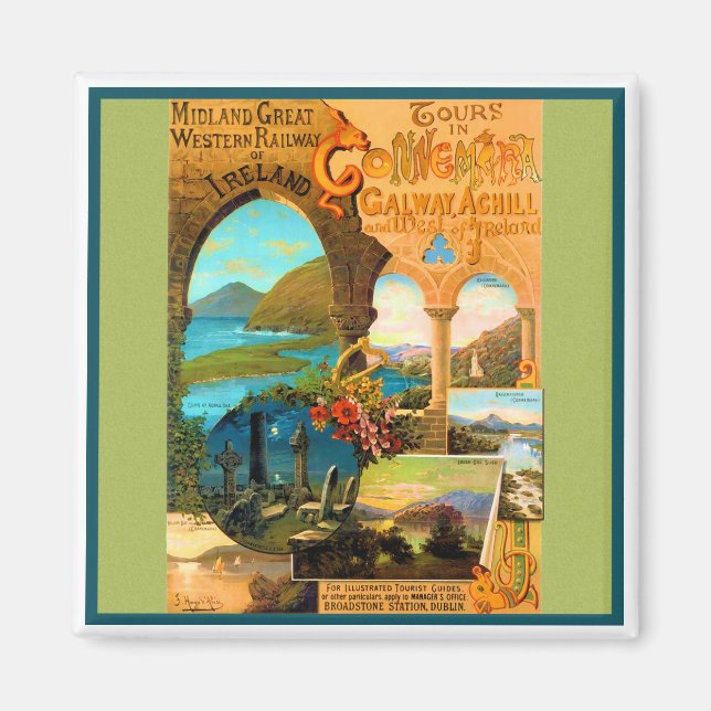 Galway Travel Poster Magnet (Vorne)