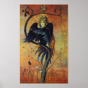 Gamayun: The Prophet Bird Fantasy Art Poster Print
