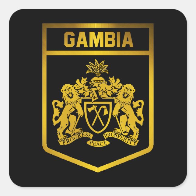 Gambia Emblem Quadratischer Aufkleber (Vorderseite)