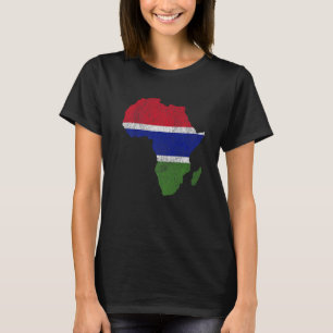 Gambia Flag Africa Kontinent Silhouette Gift for G T-Shirt