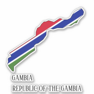 Gambia Flag Charming Patriotic Map Aufkleber
