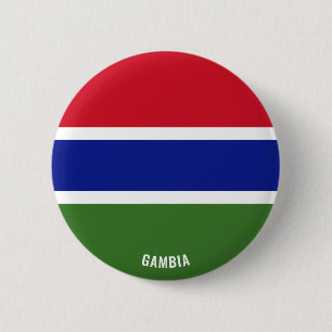 Gambia Flag Cute Patriotic Button