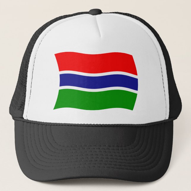 Gambia Flag Hat Truckerkappe (Vorderseite)