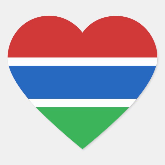 Gambia Flag Heart Sticker (Vorderseite)