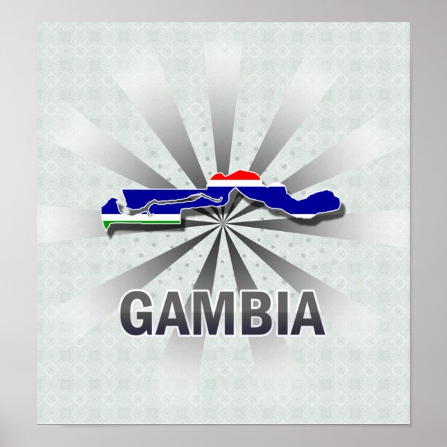 Gambia Flag Karte 2.0 Poster (Vorne)