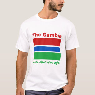 Gambia Flag + Karte + Text T - Shirt