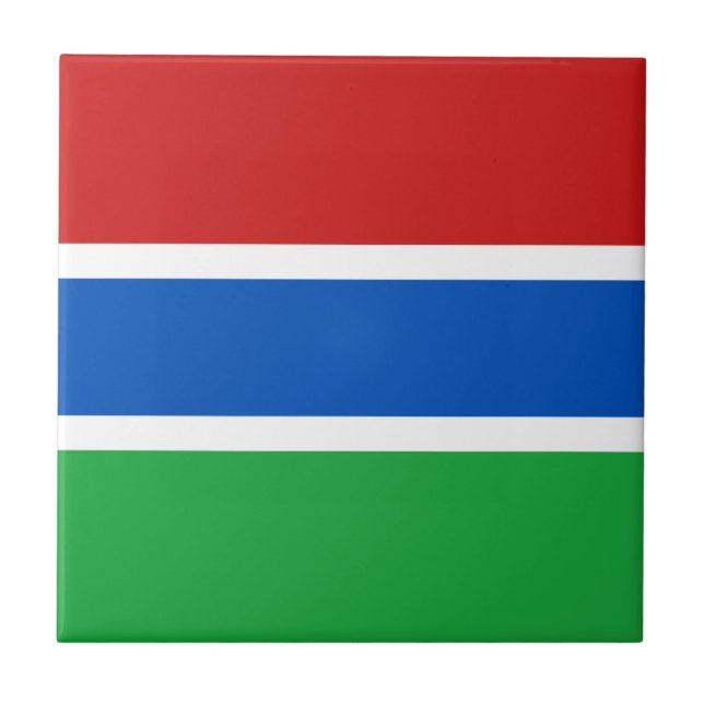 Gambia Flag Keramik Tile Fliese (Vorderseite)