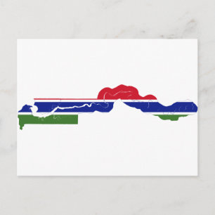 Gambia Flag Map GM Postkarte