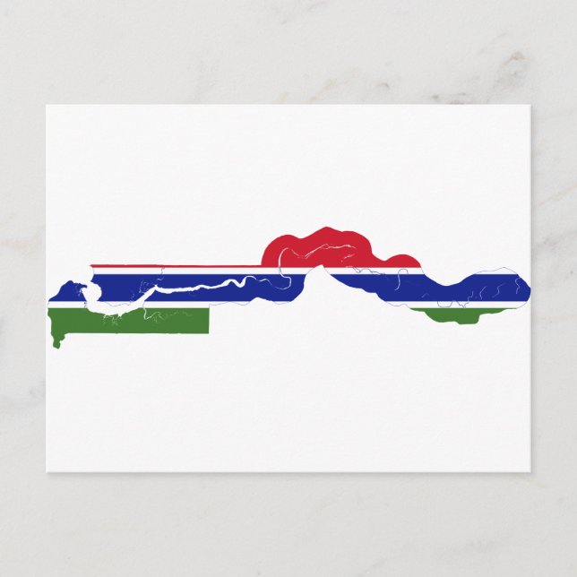 Gambia Flag Map GM Postkarte (Vorderseite)