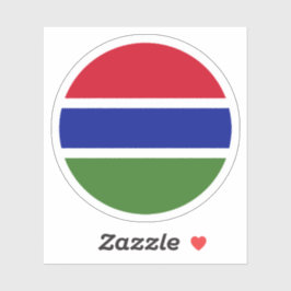 Gambia Flag Round Sticker