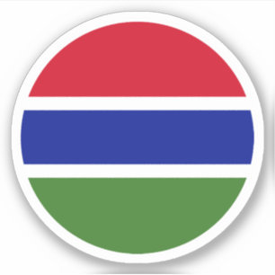 Gambia Flag Round Sticker