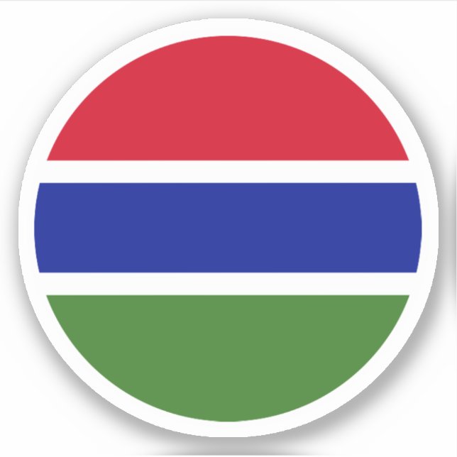 Gambia Flag Round Sticker (Vorderseite)