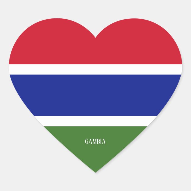 Gambia Flag Splendid Patriotic Herz-Aufkleber (Vorderseite)