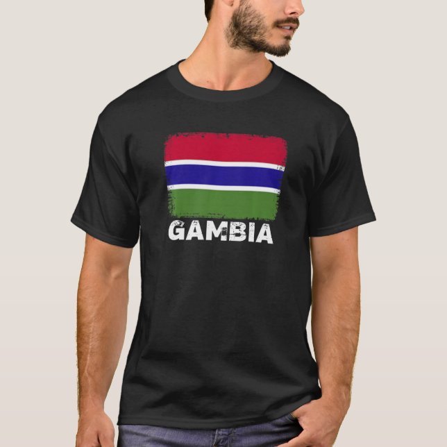 Gambia Flag Unterstützung gambische Menschen Fraue T-Shirt (Vorderseite)